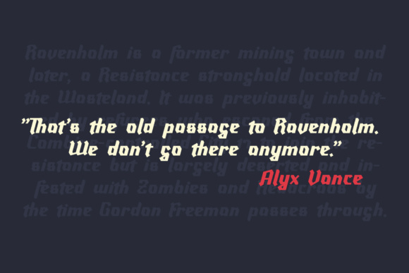 Ravenholm Slant Font PNG with transparent background - Preview 2