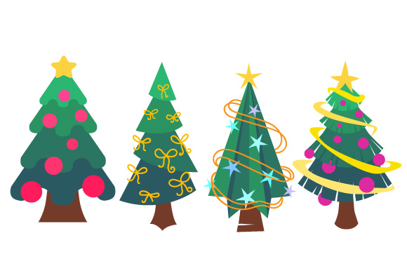 Set of 4 Christmas Trees Christmas Craft Cut File By Creative Fabrica Crafts