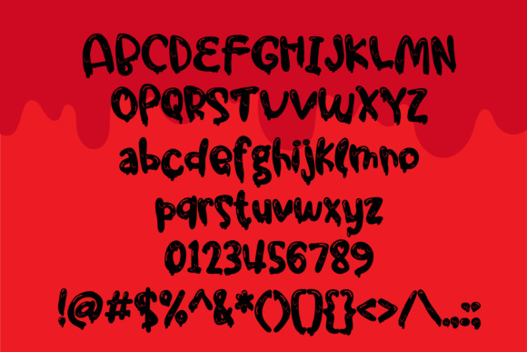 Gooey Gumdrops Gorey Font PNG with transparent background - Preview 1