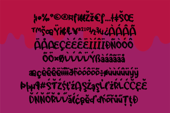 Gooey Gumdrops Gorey Font PNG with transparent background - Preview 2