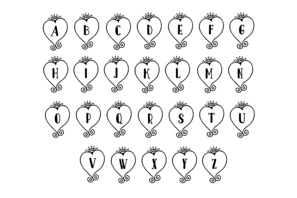 Heart Monogram Font - Preview 5