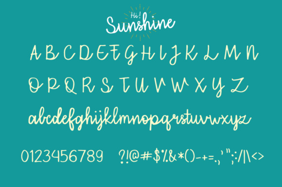 Hi Sunshine Font PNG with transparent background - Preview 6