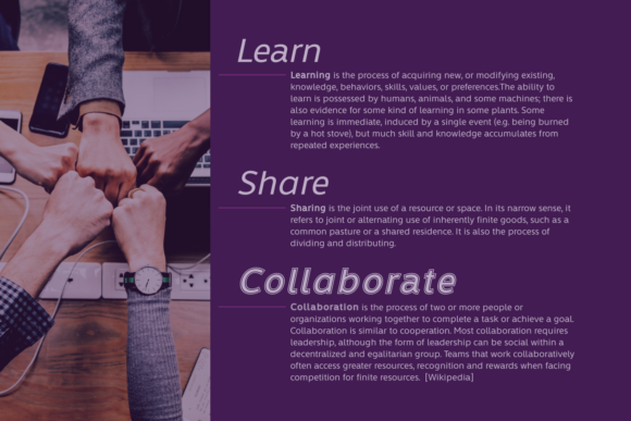 Learn Share Collaborate Family Font PNG with transparent background - Preview 1