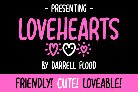 Lovehearts preview, friendly felt tip style