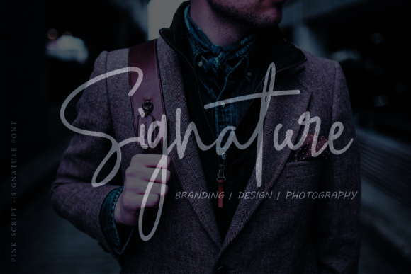 Pink Script Font PNG with transparent background - Preview 4