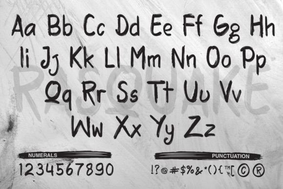 Rasquake Font PNG with transparent background - Preview 1