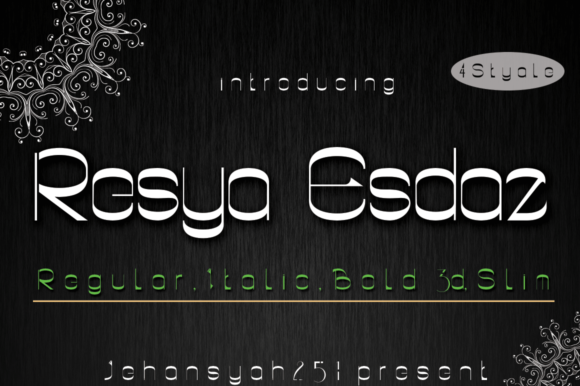 Resya Esdaz Font PNG with transparent background - Preview 5