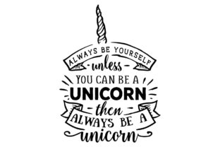 Sottobicchiere Quadrato Gift Base Con Unicorno E Scritta 'Always Be Yourself', 9x9 Cm, Finitura Lucida, Regalo Divertente