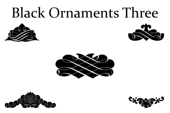 Black Ornaments Three Font PNG with transparent background - Preview 1