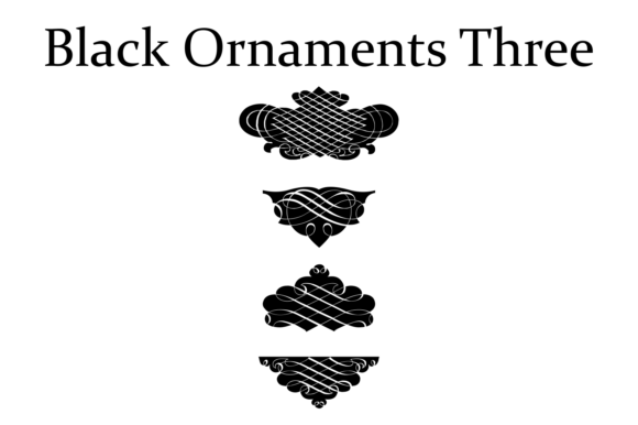 Black Ornaments Three Font PNG with transparent background - Preview 2