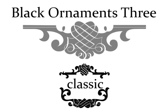 Black Ornaments Three Font PNG with transparent background - Preview 3