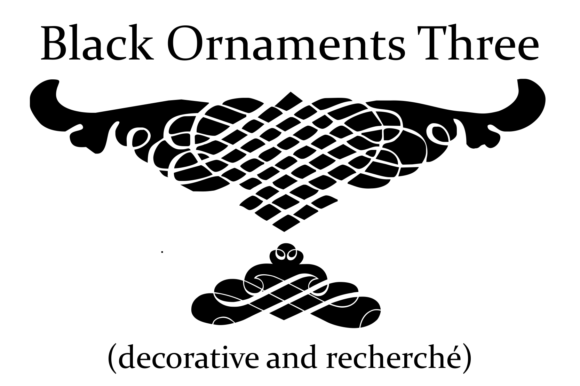 Black Ornaments Three Font PNG with transparent background - Preview 4