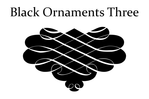Black Ornaments Three Font PNG with transparent background - Preview 5