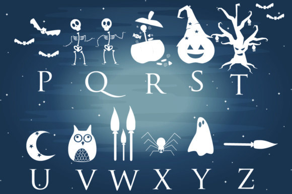 Halloween Dingbats Font PNG with transparent background - Preview 2
