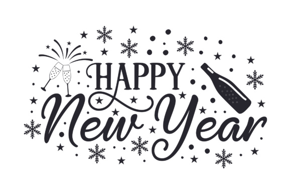 Fustelle in metallo con scritta Happy New Year, per