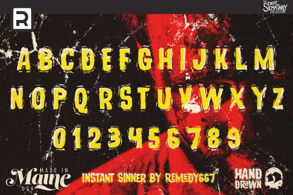 Instant Sinner Font PNG with transparent background - Preview 1