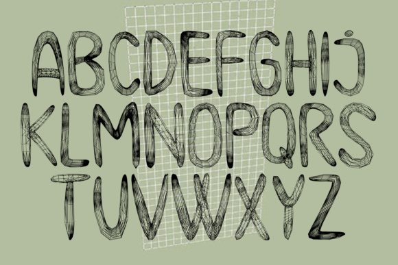 Meshes Font PNG with transparent background - Preview 1