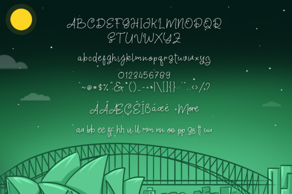 Night in Sidney Font PNG with transparent background - Preview 4