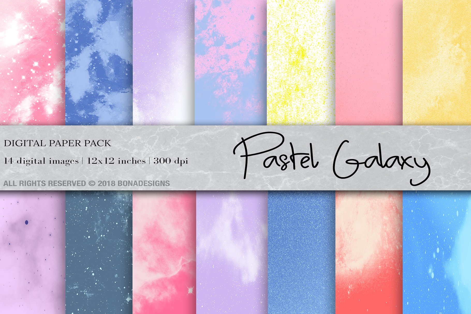 Pastel Space Galaxy Digital Paper Graphic by BonaDesigns · Creative Fabrica