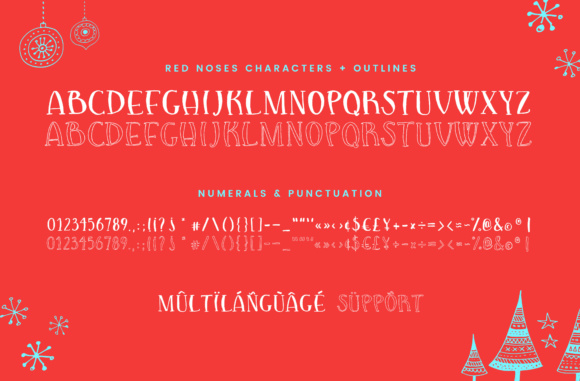 Red Noses Font PNG with transparent background - Preview 1