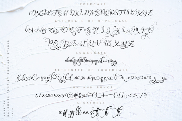 Rosette Font PNG with transparent background - Preview 1