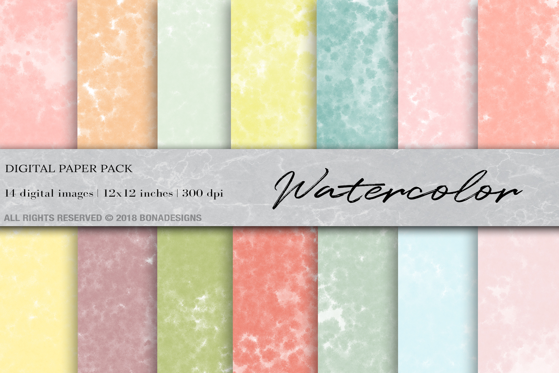 Watercolor Digital Paper, Watercolor Background Graphic by BonaDesigns ...