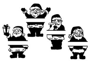 Santa Split Svg Santa Split Monogram Frames SVG Cut file by Creative Fabrica Crafts ...