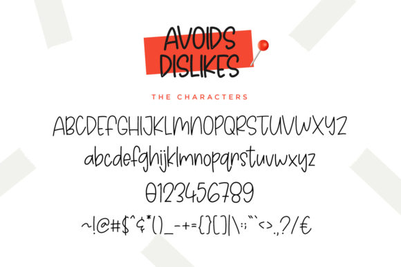 Avoids Dislikes Font - Preview 3