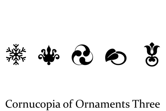 Cornucopia of Ornaments Two Font PNG with transparent background - Preview 1