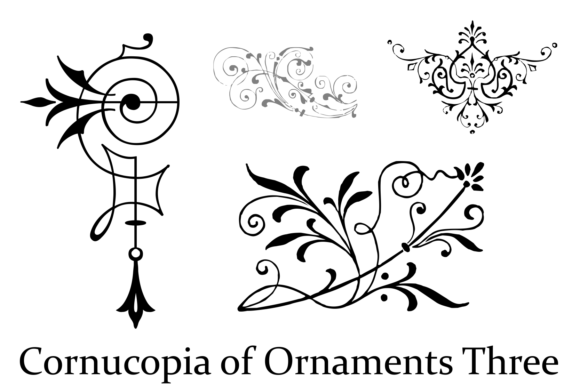 Cornucopia of Ornaments Two Font PNG with transparent background - Preview 2