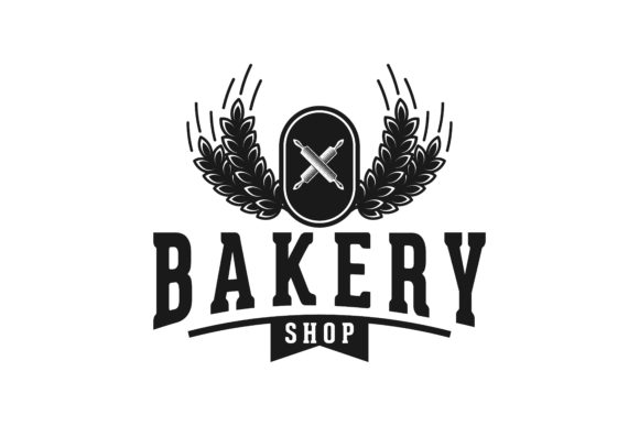Crossed Rolling Pin and Wheat Logo