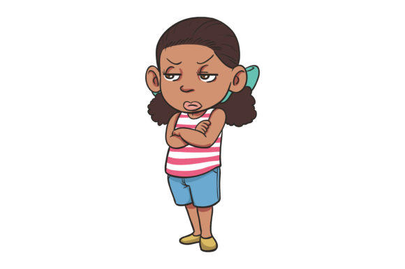 Expressive Sweet Girl Character Grafik Druckbare Illustrationen Von Donovan