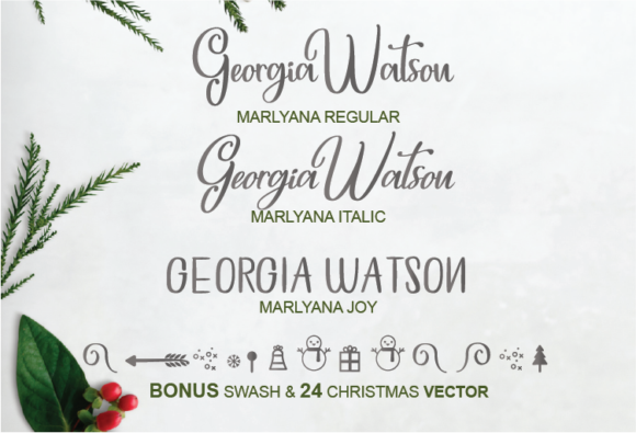 Happy Marlyana TrioFamily Font PNG with transparent background - Preview 4