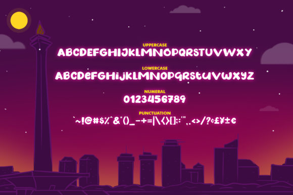 Night in Jakarta Font PNG with transparent background - Preview 4