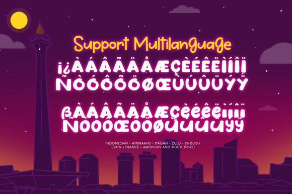 Night in Jakarta Font PNG with transparent background - Preview 5
