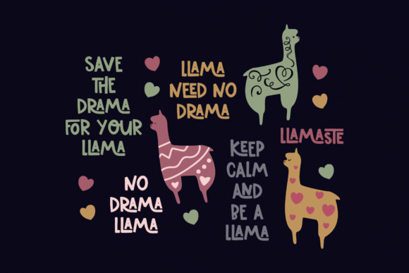 No Prob Llama Font PNG with transparent background - Preview 3
