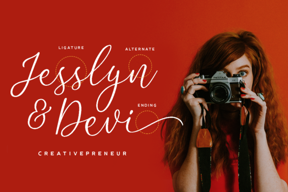 Red Camellia Font PNG with transparent background - Preview 2