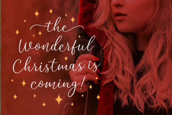 Red Camellia Font PNG with transparent background - Preview 4