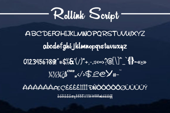 Rollink Script Font PNG with transparent background - Preview 2