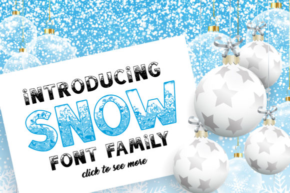 Snow Family Font PNG with transparent background - Preview 1