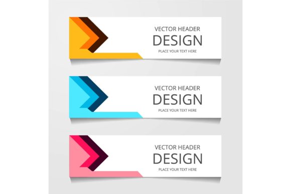 Vector Abstract Banner Design Modern Web Template Gráfico Elementos da Web Por WANGSINAWANG