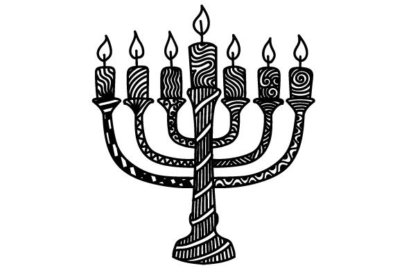Zentangle Menorah Zentangle Archivo de Corte de Manualidades Por Creative Fabrica Crafts