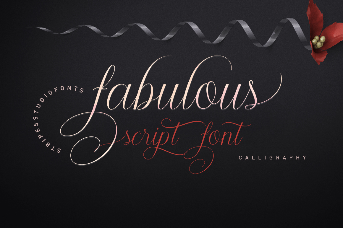 Fabulous Script font preview — glamorous script with stylish curves for beauty and fashion brands