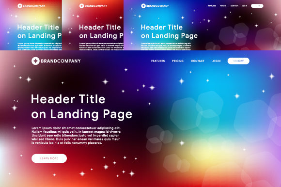 Header of Website Template with Gradient Mesh Background Gráfico Sites Por MrBrahmana