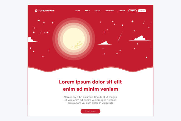 Hero Header of Homepage with Christmas Background Gráfico Sitios Web Por MrBrahmana