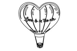 Hot Air Balloon, Shaped Like a Heart SVG Cut file by Creative Fabrica ...