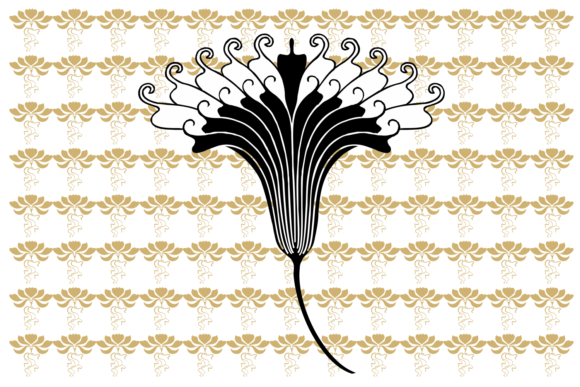 Jugendstil Flowers Font PNG with transparent background - Preview 3
