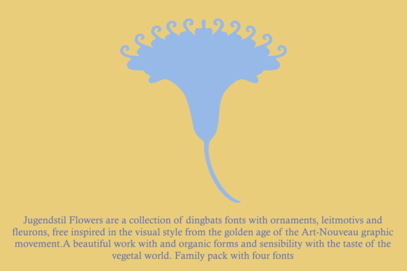 Jugendstil Flowers Font PNG with transparent background - Preview 6