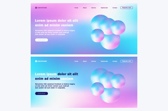 Landing Page with Abstract Colorful Background Graphic Websites By MrBrahmana