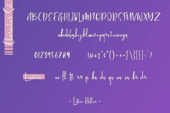 Letter Hellen Font PNG with transparent background - Preview 5